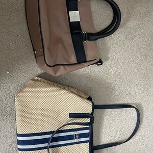 Kate Spade Beige and Black Tote Set